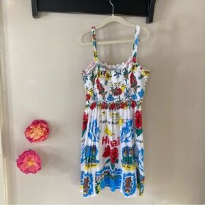 Zara Kids Dress - White with Red and Blue Floral